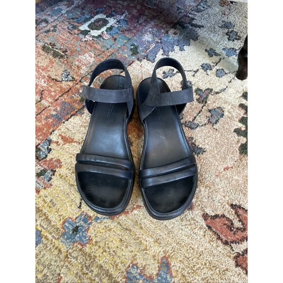 ECCO Flowt Wedge LX Leather Sandals Black 40 US 9 9.5 Danish Comfort - Picture 3 of 12